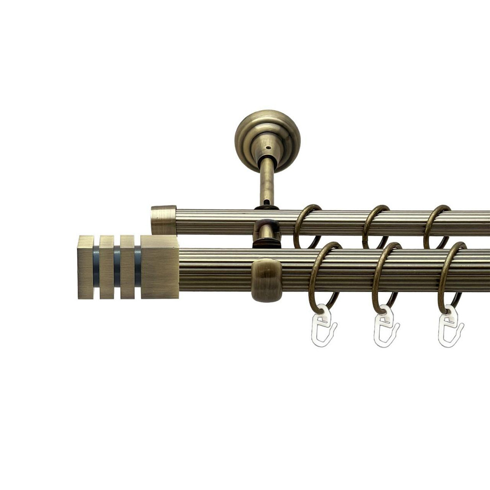 Карниз Orvit Акорда металевий дворядний відкритий рифлена труба кільце металеве Антик 25\16 мм 160 см Львов - изображение 1