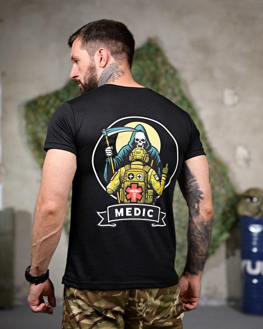 Тактична потовідвідна футболка Medican black РП7346 Одеса - фото 1
