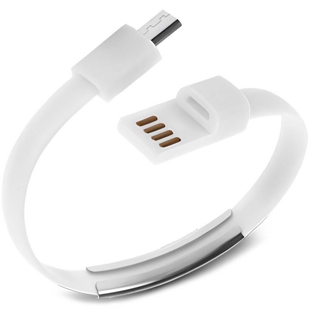 Кабель-браслет micro USB 2.0, білий RTL Вінниця - фото 1