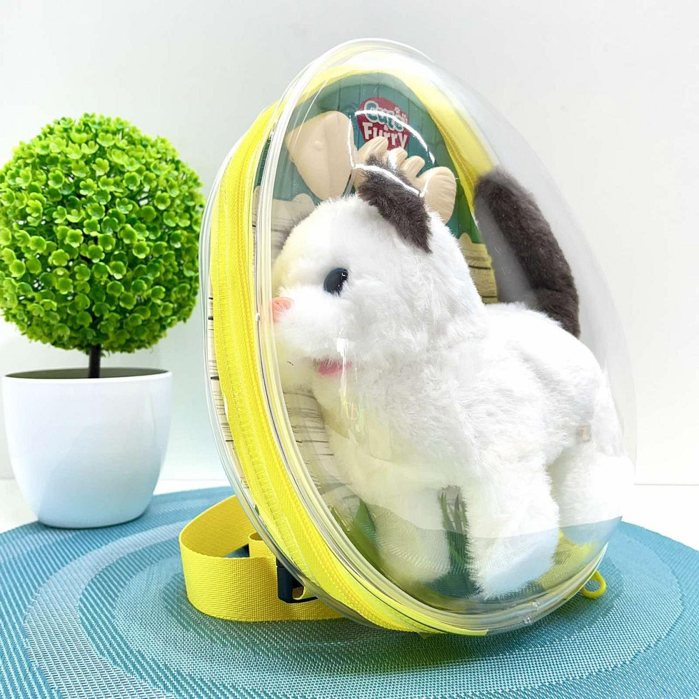 Кошеня інтерактивне ходить видає звуки ворушить хвостиком в рюкзаку Білий з чорним (777-23C) Чернігів - фото 6