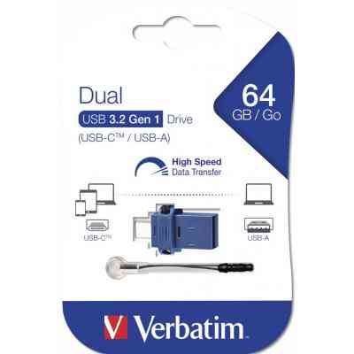 USB флеш накопичувач Verbatim 64GB Dual USB Drive USB 3.0/Type-C (49967) Вінниця