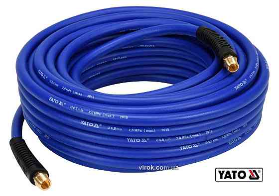Шланг пневматичний гібридний (ПВХ+БНК) YATO: Ø6.5мм x20м, Ø=1/4