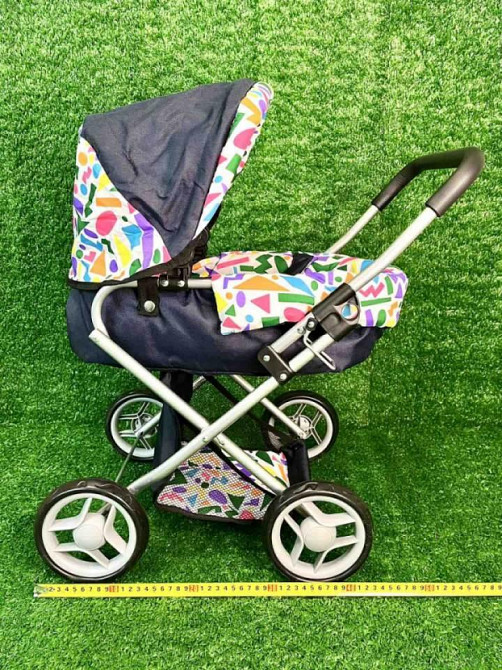 Коляска для ляльки Melogo металева з люлькою-переноскою кошиком Темно-синя (9369/82100) Чернігів - фото 9