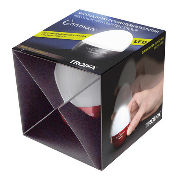 Светильник-ночник Troika Eggtivate, с датчиком вибрации, красный Ровно - изображение 3