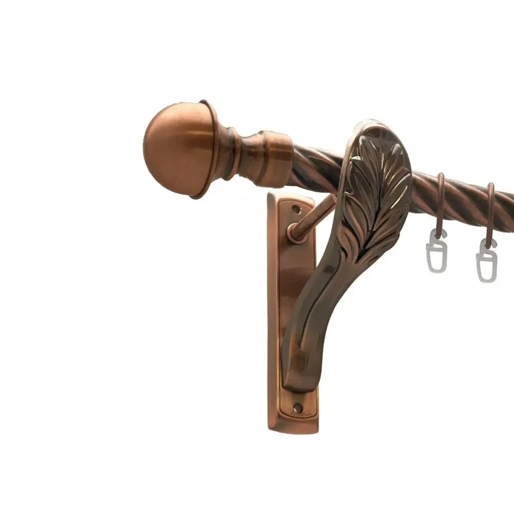 Карниз Orvit Бостон металевий однорядний ретро скручена труба кільце металеве Мідь 25 мм 240 см (00-00016356) Львів - фото 1