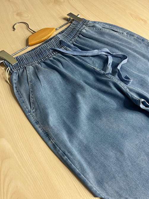 Джинси жіночі Ластівка 4080 палаццо тонкі тенсель талія на резинці блакитні, блакитний, XL/2XL, 30,  Одеса - фото 9