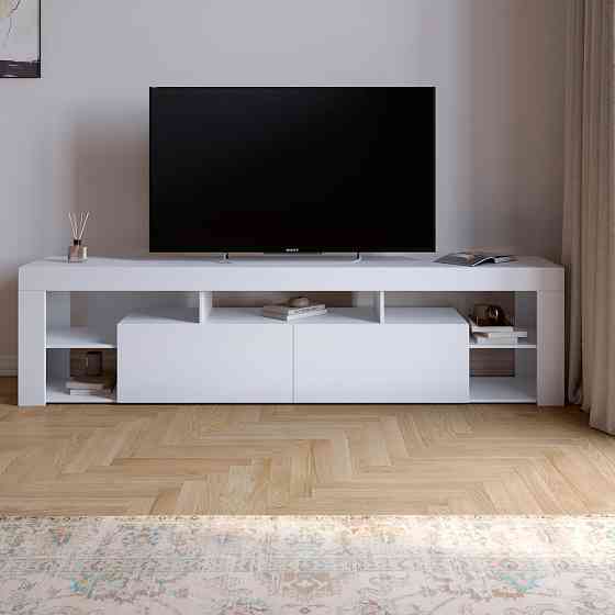 Тумба под телевизор с 5 полками М-ЗОН Джеко 200 Нимфея Альба (белый) (MZN-031037) Днепр