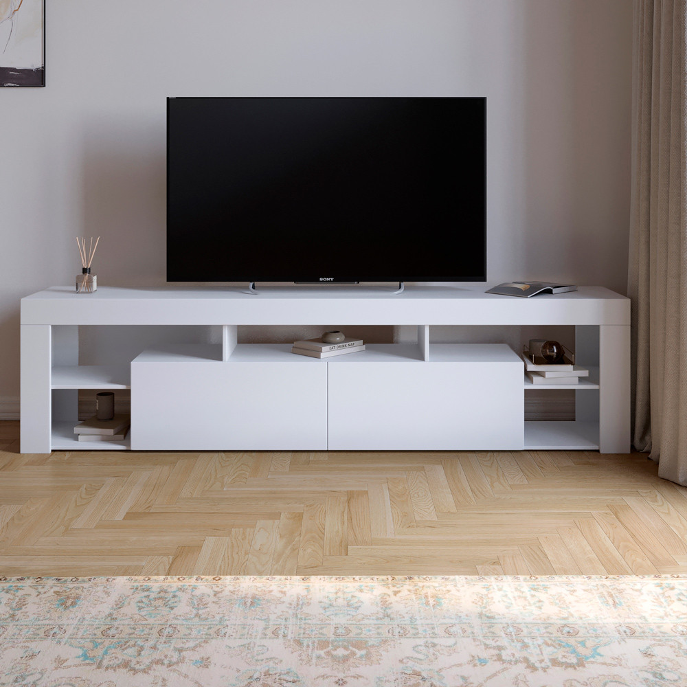 Тумба под телевизор с 5 полками М-ЗОН Джеко 200 Нимфея Альба (белый) (MZN-031037) Днепр - изображение 1