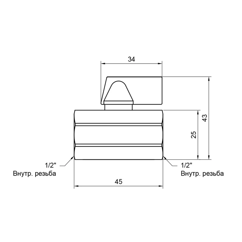 Кран кульовий Thermo Alliance Standart "Mini" 1/2" ВР SD187W15 Київ - фото 11