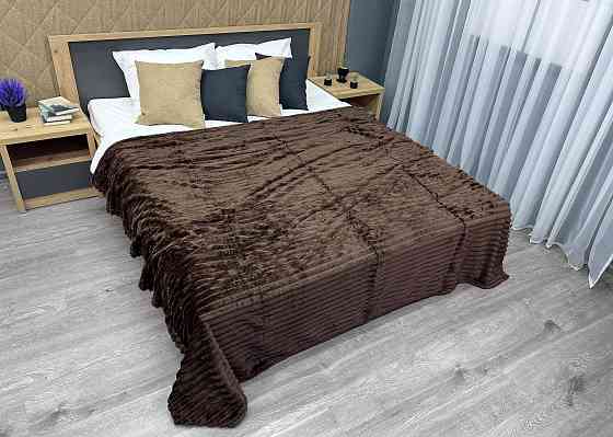 Плед-покривало смужка Шарпей 220х220 см (+-10см) Венге (87-197) Київ