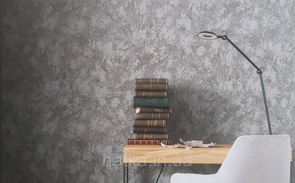 Шпалери вінілові на флізеліні Marburg Memoria 1.06х10 під штукатурку під старовину чорні сірі срібло Київ - фото 1