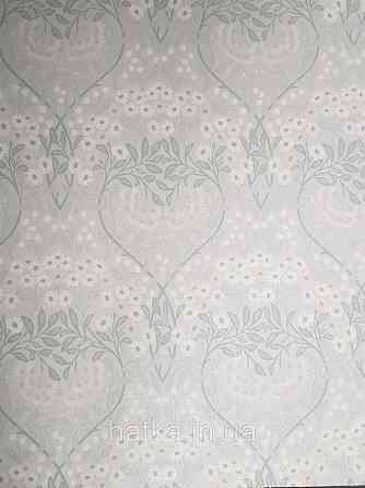 Шпалери флізелінові еко Rasch Sophia 0.53х10 рослинний принт квіти листя маленькі польові білі на сірому Київ