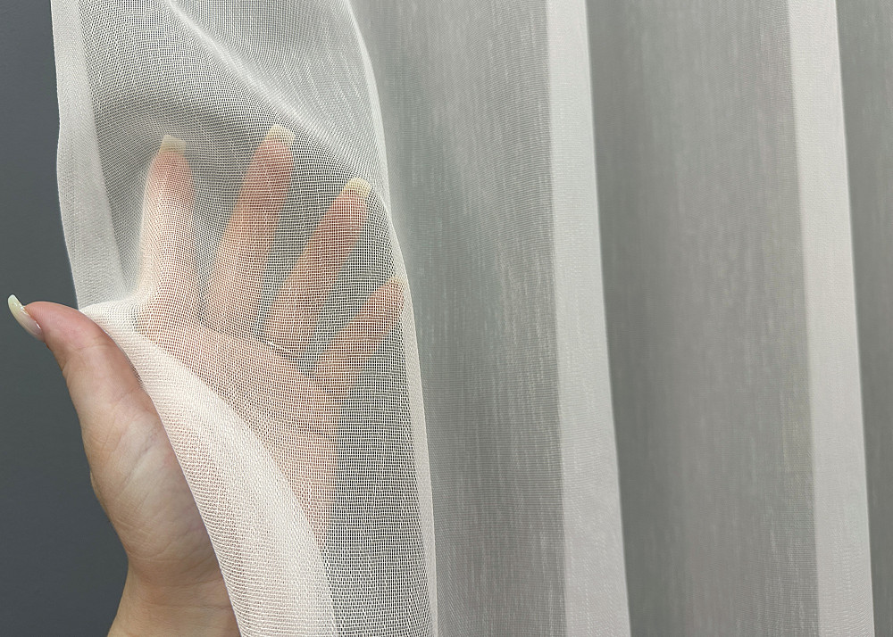 Тюль VR-Textil 1812т Бамбук с вышивкой и бархатом Айвори 300х270 см (40-113) Киев - изображение 4