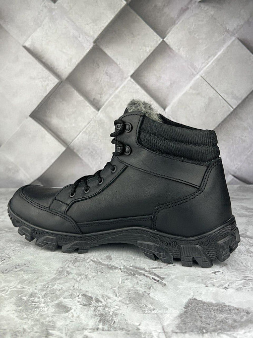 Військові чоловічі зимові черевики хихак чорного кольору прошиті та проклеєні військові черевики на хутрі WAR Львів - фото 5