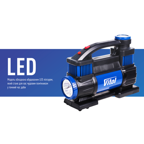 Компрессор ViTOL K-70 150 psi, 25 A, 90 л, 2 цилиндра, шланг 1,0 + 5,0 м, клеммы Харьков - изображение 6