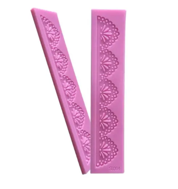 Молд силіконовий Мереживо 154 на 35 мм рожевий Київ - фото 3