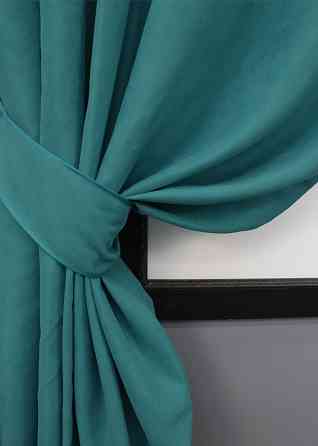 Комплект коротких штор VR-Textil Микровелюр Petek № 1492ш Бирюзовый 130х170 см 2 шт (35-0214) Киев