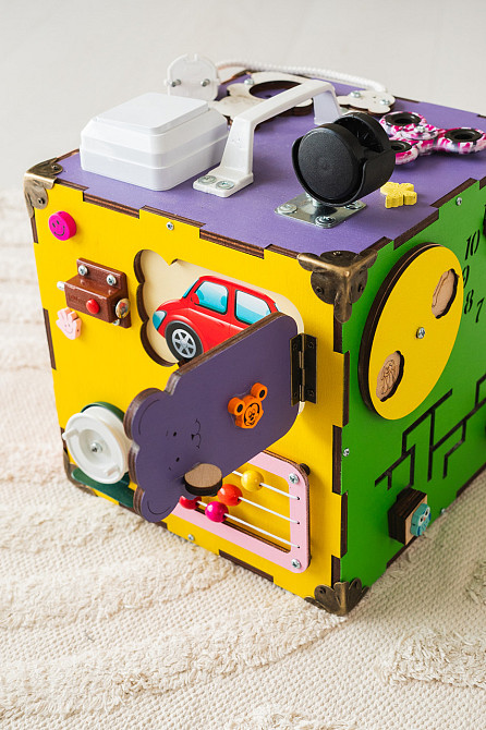 Маленький Бізікуб 23*23*23 Різнобарвний дитячий розвивальний куб Бізіборд Тернопіль - фото 5