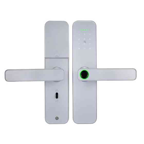 Умный дверной замок с Wi-Fi кодовый KHS-F005, с ключ-картой и отпечатком пальца, светло-серый Каменец-Подольский