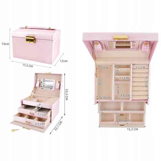 Шкатулка - футляр для хранения украшений с ключом Beautylushh (6400) Pink Нововолынск