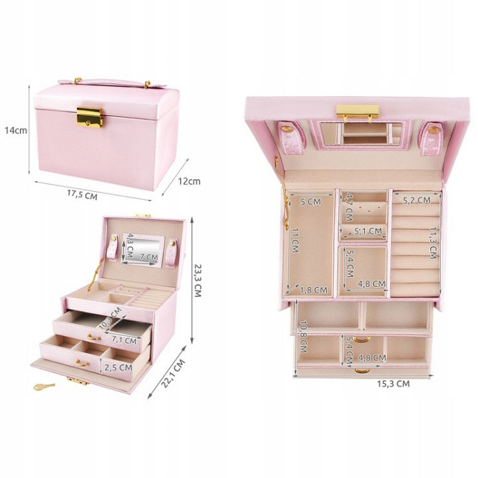 Шкатулка - футляр для хранения украшений с ключом Beautylushh (6400) Pink Нововолынск - изображение 4
