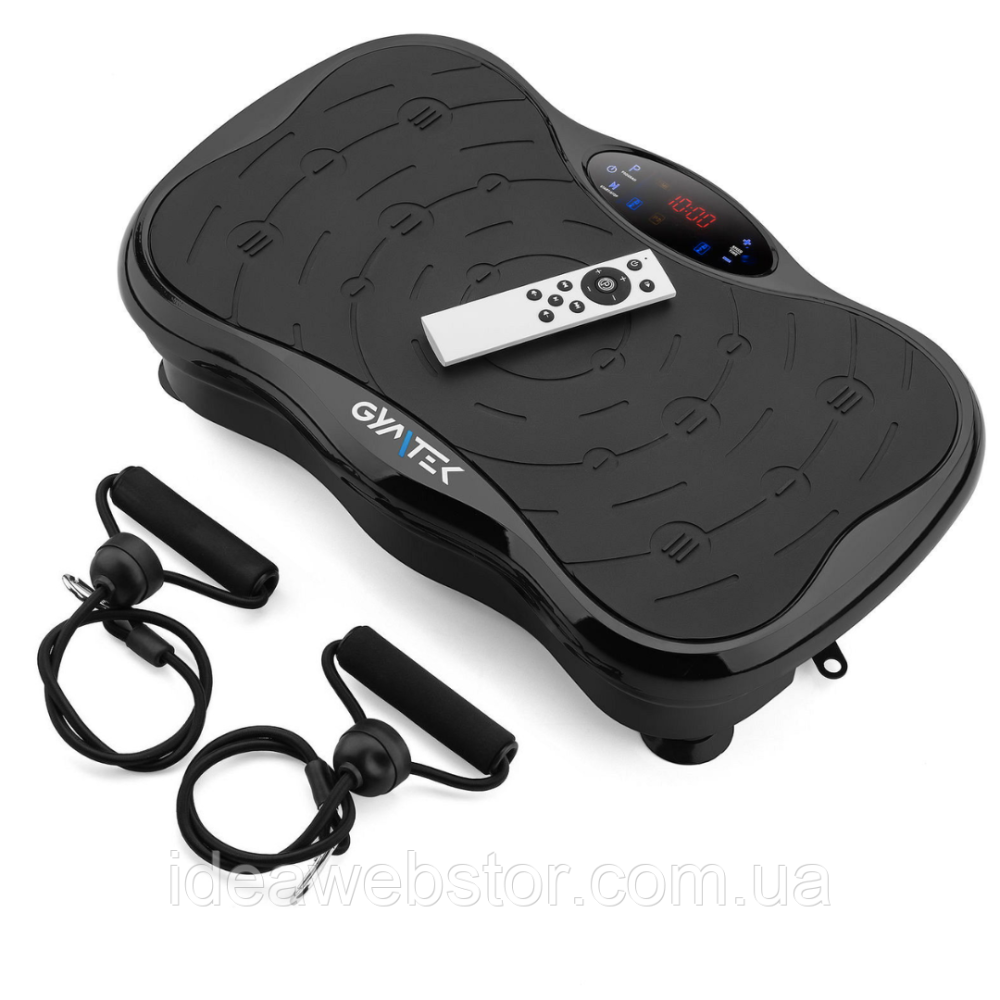 Віброплатформа Gymtek XP500 2D для дому з пультом керування й еспандерами вібротренажер для схуднення фітнесу масажу чорна Київ - фото 11