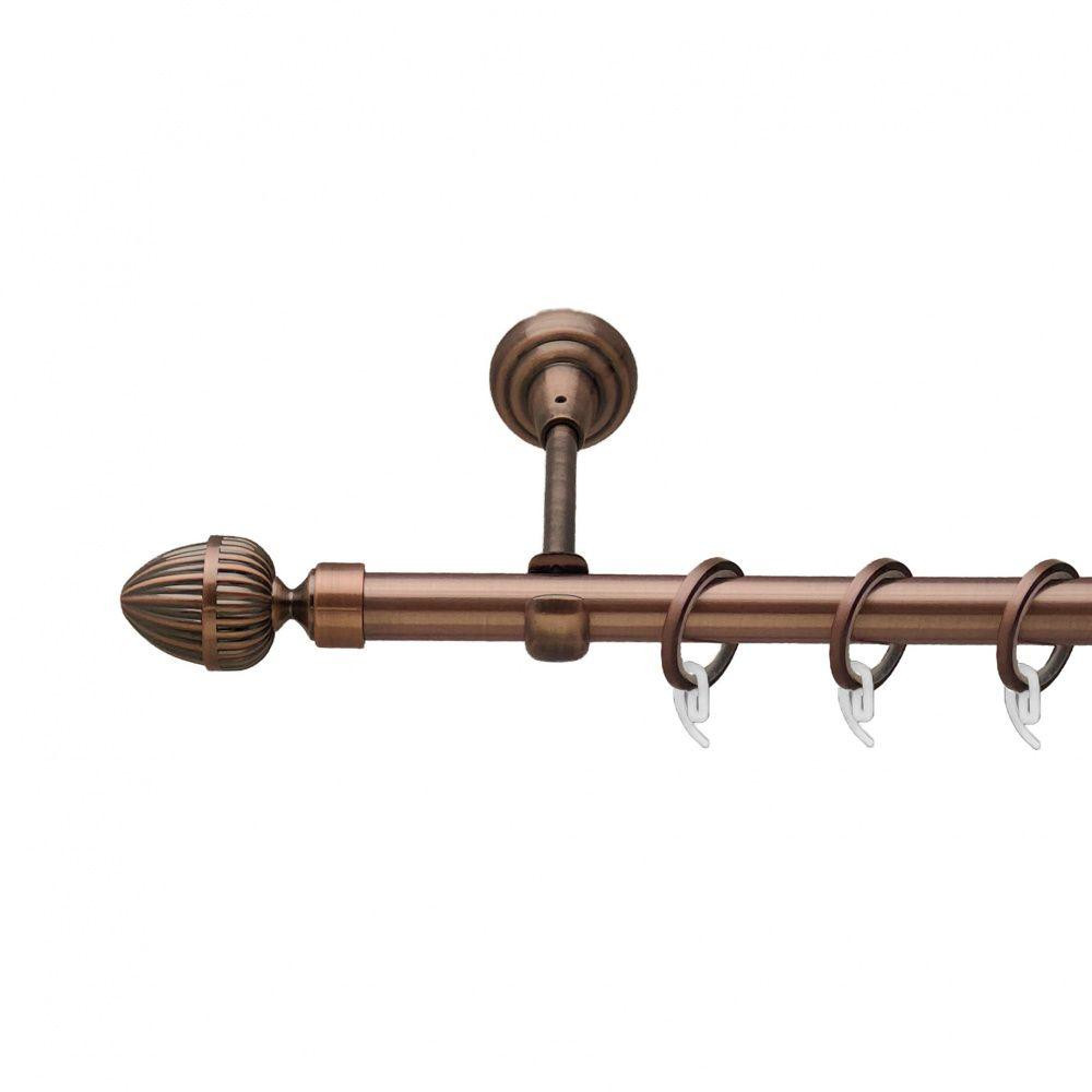 Карниз Orvit Одеон металевий однорядний відкритий гладка труба кільце фасонне металеве  Мідь 19 мм 200 см Львов - изображение 1