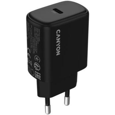Зарядний пристрій Canyon OnCharge 250 25W 1xPD EU Black (CNE-CHA250-11) Вінниця - фото 1