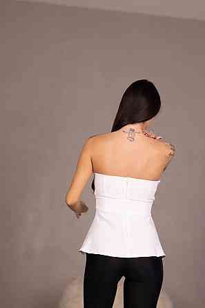 Женский стильный привлекательный корсет из плотной ткани креп костюмка Белый, 44/46 Одесса