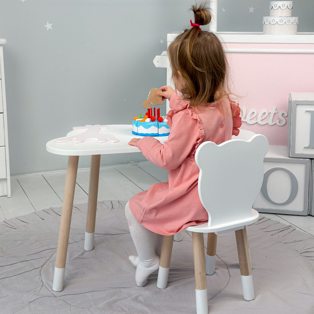 Стіл хмарка і стільчик дитячий  білий мішка. Столик для занять, ігор, їжі Київ - фото 8