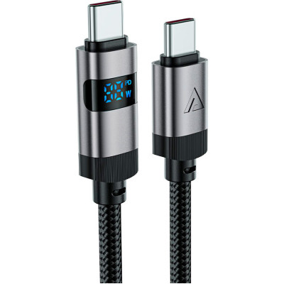 Дата кабель USB-C to USB-C 1.2m 60W digital display C15-03 Black Acefast (6974316283720) Винница - изображение 2