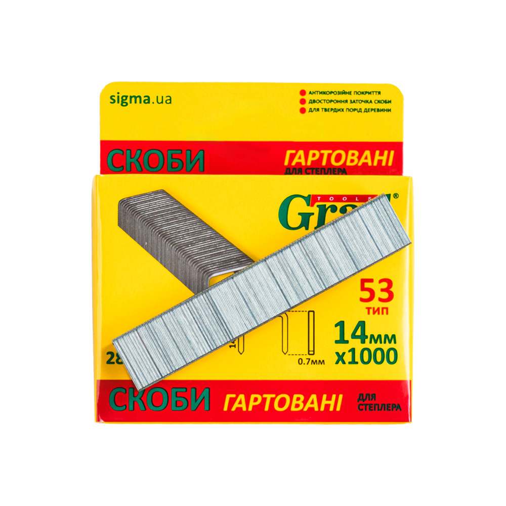 Grad Скобы 14×11.3мм каленые 1000шт GRAD (2812245) Киев - изображение 3