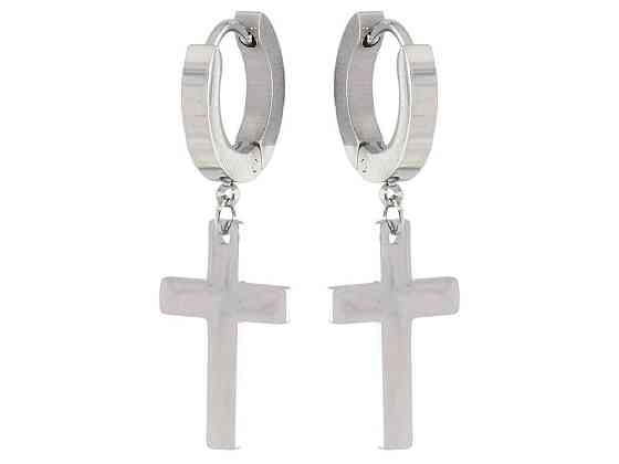 Серьги Stainless Steel Родий подвески на коллочках «Крестики» (215112) ТМ XUPING Киев