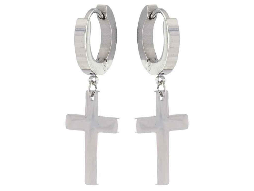 Серьги Stainless Steel Родий подвески на коллочках «Крестики» (215112) ТМ XUPING Киев - изображение 1