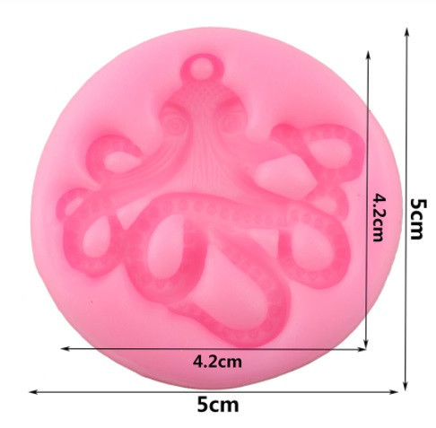 Молд силиконовый Осьминог 5 см розовый Киев - изображение 2