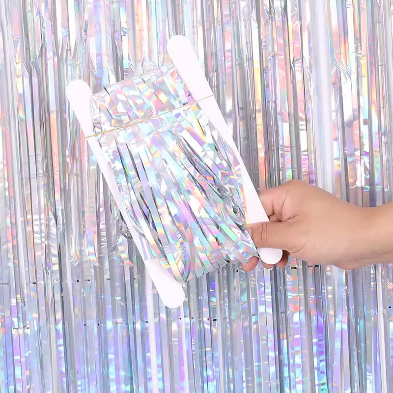 Дождик на фотозону с голограммой 1 м на 1 м серебристый Киев - изображение 4