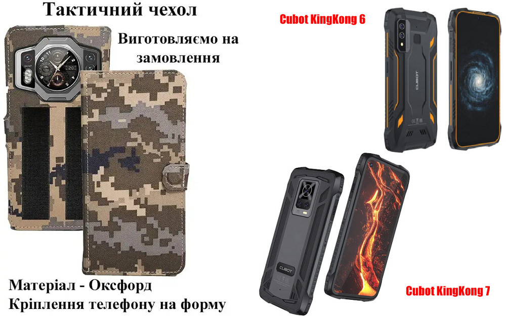 Тактичний чохол для Blackview Xplore X1, кріпиться до спорядження на липучці Київ - фото 1