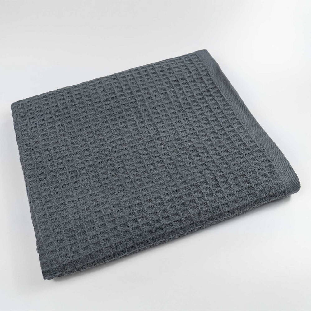 Вафельний великий банний рушник YouStar 70х140см 320г/м2 (Сірий) Суми - фото 1