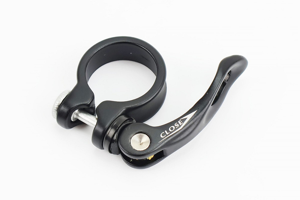 Затискач (хомут) труби сидіння MTB 31,8мм, кріпл. ексцентрик, алюмінієвий, чорний AT-109 Київ - фото 1