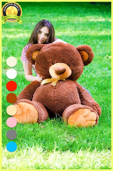 М'яка  іграшка подарунок на 8 березня плюшевий ведмедик,  плюшевий ведмедик Томии 150 см Шоколадний Тернопіль - фото 2