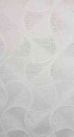 Шпалери вінілові на флізеліні AdaWall Omega1.06х10 геометрія 3д фігури напівкруги смуги білі 23201-1 Київ