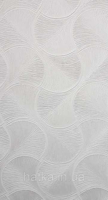 Шпалери вінілові на флізеліні AdaWall Omega1.06х10 геометрія 3д фігури напівкруги смуги білі 23201-1 Київ - фото 1
