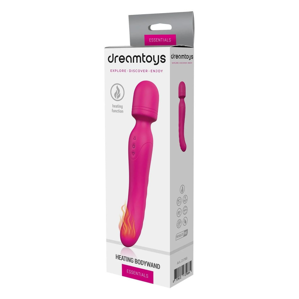 Вибратор-микрофон с подогревом Dream Toys Essentials Heating Bodywand, розовый, 23 × 3,6 см Sex Aura Киев - изображение 2