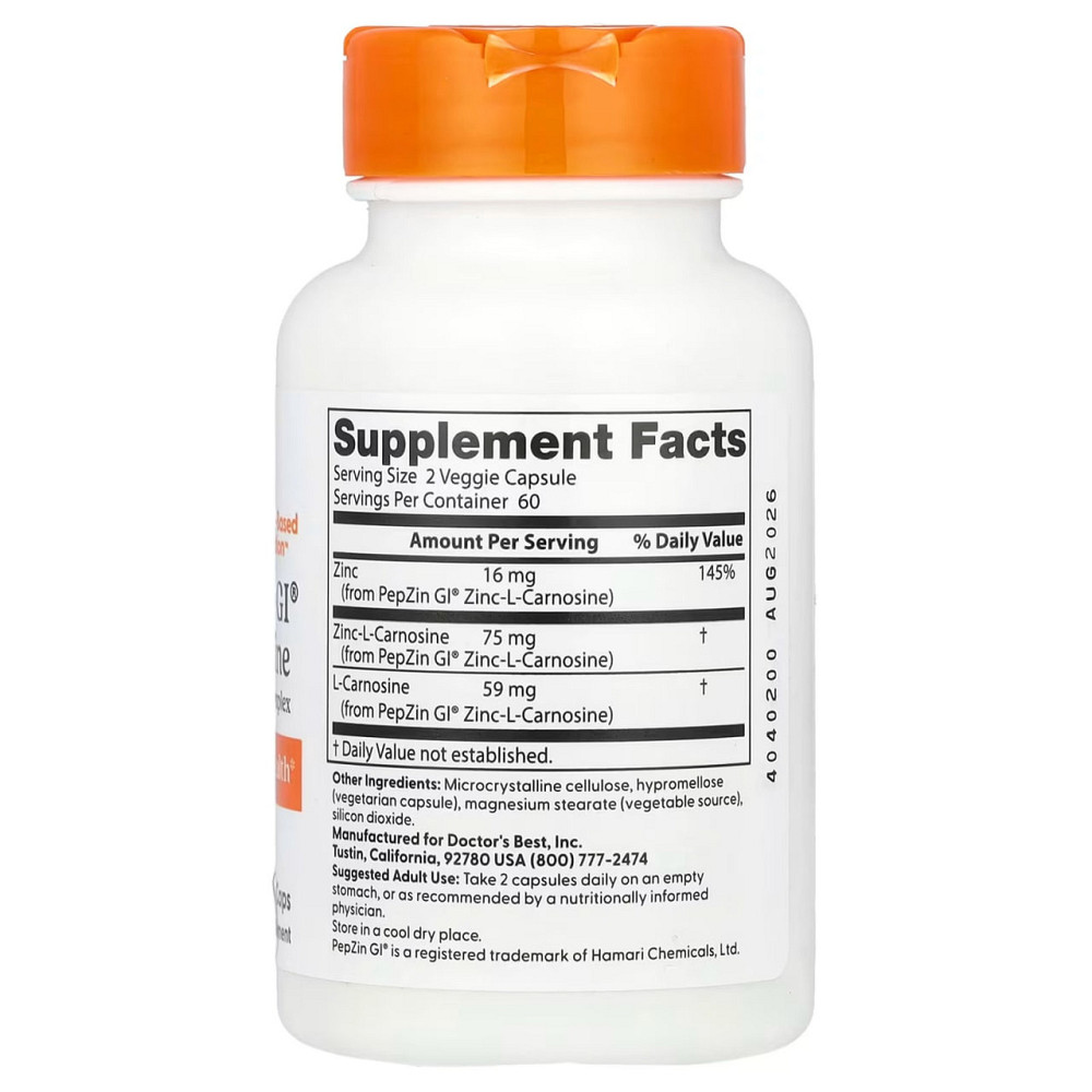 Цинк карнозин Doctor's Best Zinc-L-Carnosine 120 вег капс Киев - изображение 2