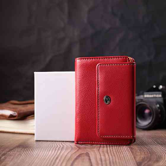 Яркий кошелек для женщин из натуральной кожи ST Leather 22503 Красный Киев