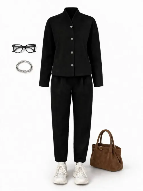 Жіночий костюм із замшу на дайвінгу чорний та світлий беж Одеса - фото 17