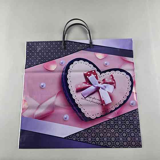 Пакет з пластиковою ручкою "Серце" без ручки (10 шт) Харків