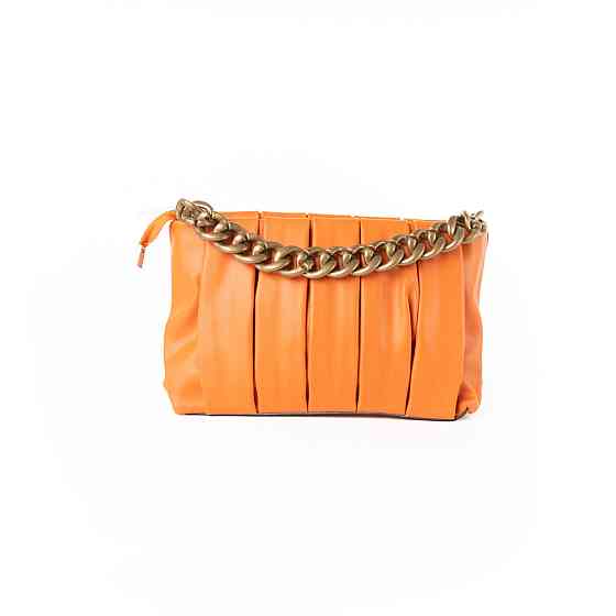 Сумка женская стильная летняя через плечо с ручкой цепочкой и съемным регулируемым ремешком, Оранжевый Каменец-Подольский
