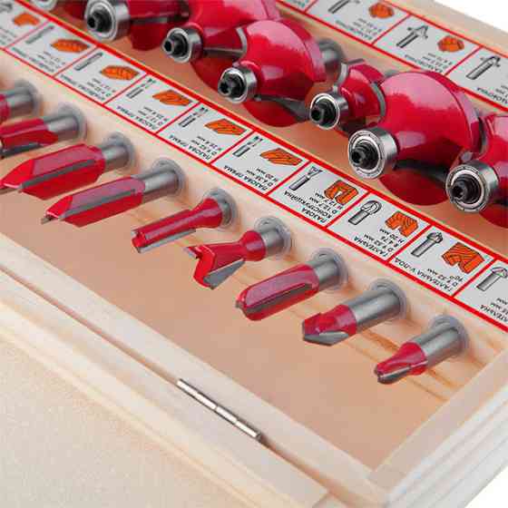 Набір фрез кінцевих по деревині, 18 шт. INTERTOOL HT-0073 Киев