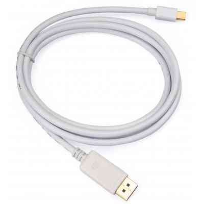 Кабель мультимедийный miniDisplayPort M to Display Port M 1.8m 4K white Vinga (VCPMDPDP1.8WH) Винница